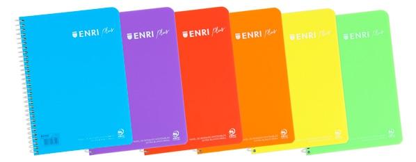 ENRI CUADERNO ESPIRAL 80 HOJAS 90GR LISO TAPA PLÁSTICO FOLIO SURTIDOS