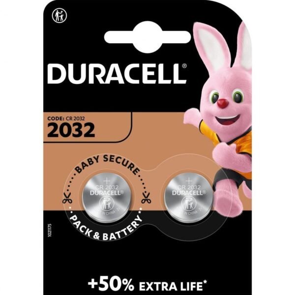 DURACELL PILA ESPECIAL CR2032 DE BOTÓN LITIO 3V BLISTER 2 + 50% EXTRA LIFE