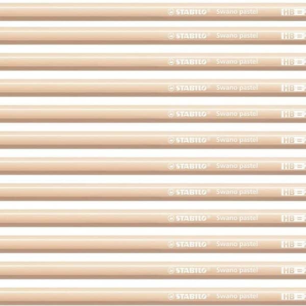 STABILO SWANO LAPIZ GRAFITO CON GOMA PASTEL MELOCOTÓN -12U-