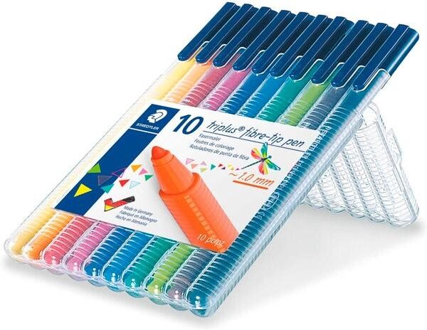STAEDTLER ROTULADOR PUNTA DE FIBRA TRIPLUS COLOR ESTUCHE 10 UNIDADES