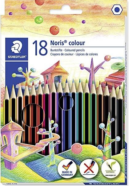 STAEDTLER LÁPICES DE COLORES NORIS COLOUR WOPEX ECOLÓGICO SURTIDOS ESTUCHE 18 UD