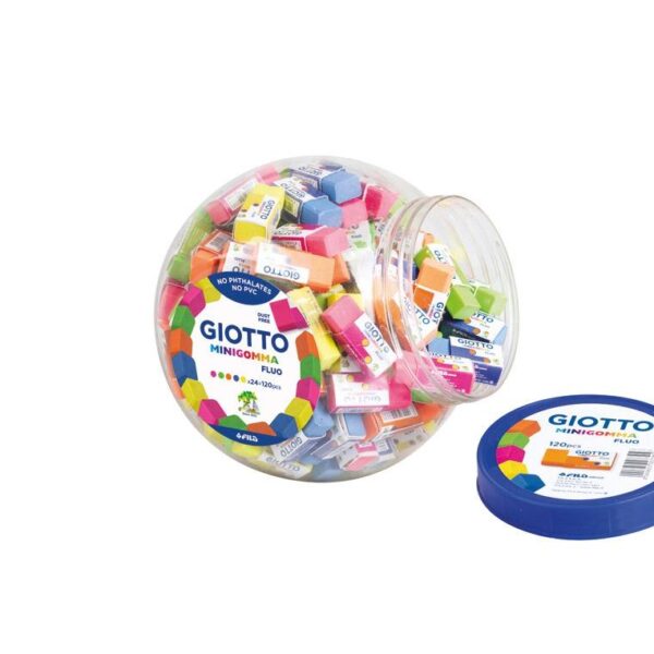 GIOTTO GOMMA FLUO GOMA DE BORRAR LAPIZ  TARRO  -120U-