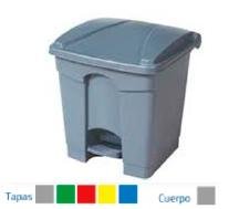 PAPELERA CON PEDAL 30 LITROS TAPA COLOR CUERPO GRIS