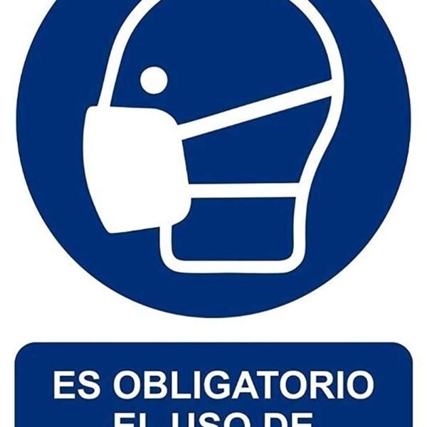 ARCHIVO 2000 SEÑAL "OBLIGATORIO USO DE MASCARILLA" 210X297 PVC AZUL Y BLANCO