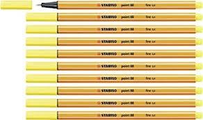 STABILO ROTULADOR POINT 88 AMARILLO LIMÓN CAJA 10 UD