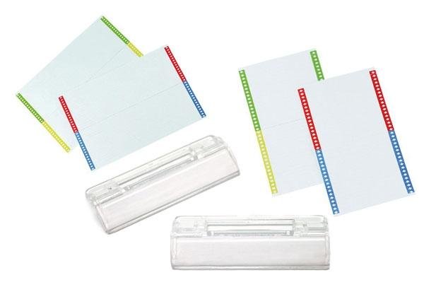 GRAFOPLÁS 10 VISORES + 10 TIRAS DE ETIQUETAS PARA CARPETAS COLGANTES COLORES SURTIDOS -BOLSA-