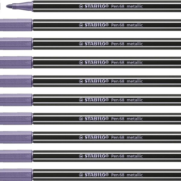 STABILO ROTULADOR PEN 68 METALLIC VIOLETA METÁLICO CAJA 10 UD