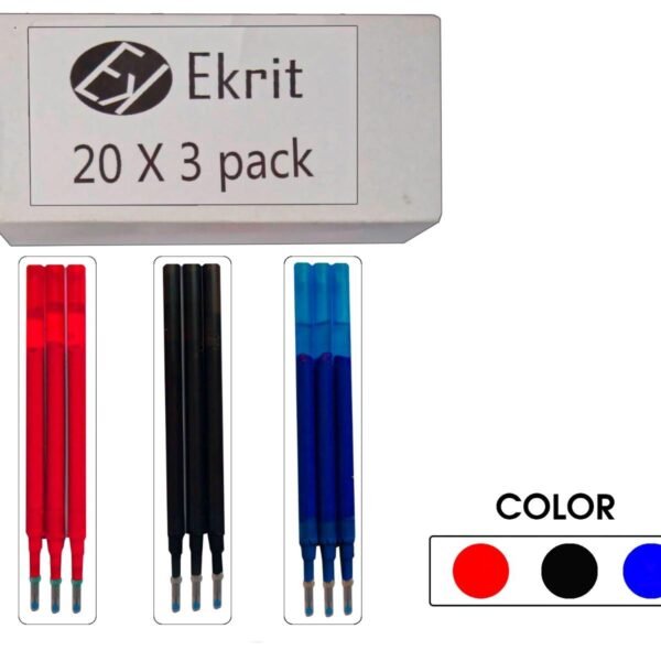 EKRIT RECAMBIO TINTA GEL PARA BOLÍGRAFO BORRABLE ROJO - BLISTER DE 3