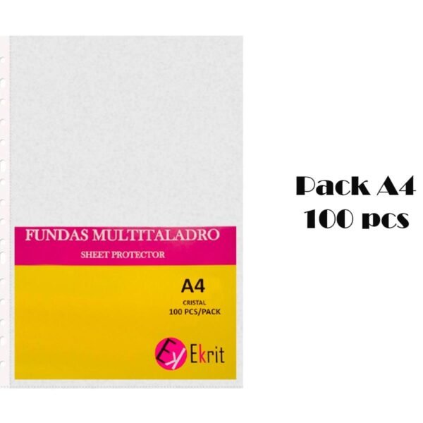 EKRIT FUNDAS MULTITALADRO 16 PP CRISTAL A4 80 MICRAS -BOLSA 100U-