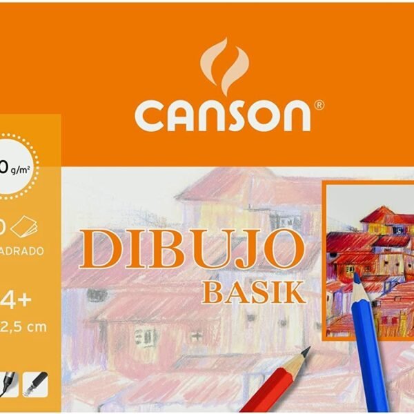 CANSON BLOC DIBUJO BASIK ESPIRAL 20H+20% GRATIS A4+ 130GR MICROPERFORADO C/RECUADRO BLANCO NATURAL -10U-