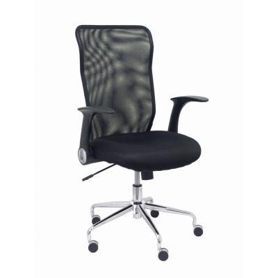 PIQUERAS Y CRESPO SILLA MINAYA GIRATORIA MECANISMO BASCULANTE B/REGULABLES RESPALDO MALLA NEGRO ASIENTO 3D NEGRO