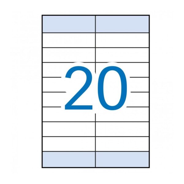 APLI ETIQUETAS ADHESIVAS 105X28,75MM LÁSER C/RECTOS 20 X 100H BLANCO