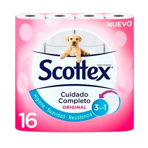 SCOTTEX ORIGINAL PAPEL HIGIÉNICO DOBLE CAPA PACK DE 16 ROLLOS