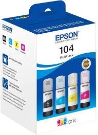 EPSON TINTA BOTES MULTIPACK  BK / C / M / Y - ET-2710, 2711, 2726, 2815 - Nº 104