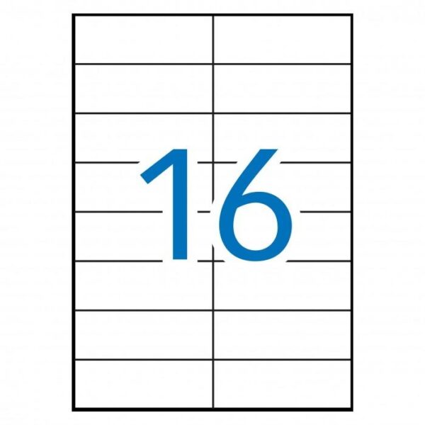 MULTI-3 ETIQUETAS ADHESIVAS 105X37MM INKJET/LÁSER C/RECTOS 16 X 100H BLANCO