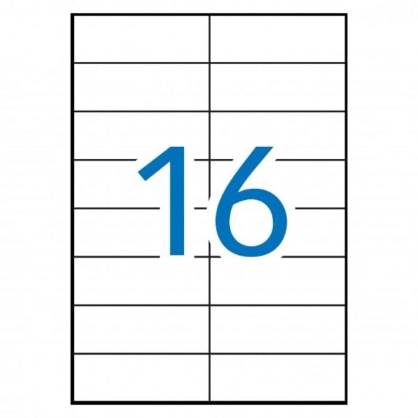 MULTI-3 ETIQUETAS ADHESIVAS 105X37MM INKJET/LÁSER C/RECTOS 16 X 500H BLANCO