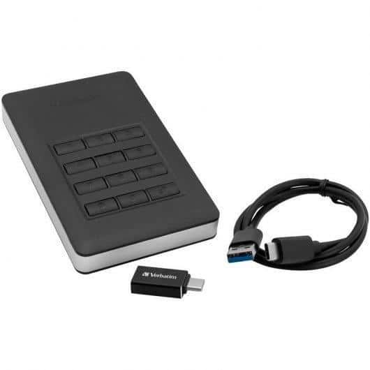 VERBATIM DISCO DURO EXTERNO STORE 'N' GO 2TB HDD 2.5" USB-C CON TECLADO Y CLAVE DE ACCESO