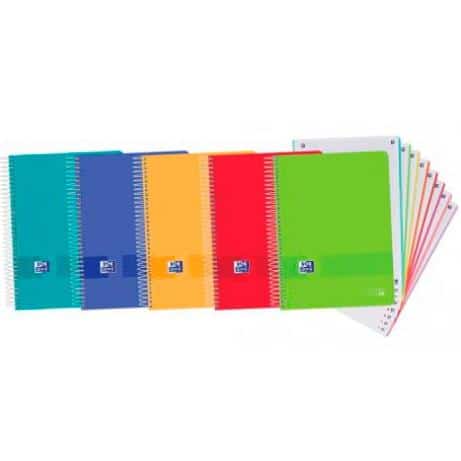 OXFORD CUADERNO LIVE&GO EUROPEANBOOK 8 MICROPERFORADO 160H A4+ 5X5 TAPA DE PLÁSTICO C/SURTIDOS VIVOS