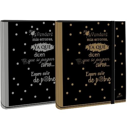 MARIOLA CARPETA 4 ANILLAS MIXTAS 40MM FOLIO C/GOMA CARTÓN FORRADO PLASTIFICADO 6 FRASES SURTIDAS