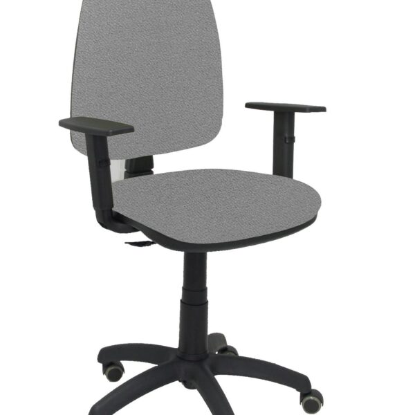 PIQUERAS Y CRESPO SILLA AYNA CP BRAZOS REGULABLES RUEDAS DE PARQUET TEJIDO BALI GRIS CLARO