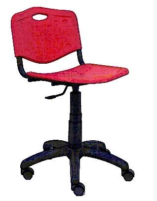 PIQUERAS Y CRESPO SILLA GIRATORIA ROBLEDO ASIENTO Y RESPALDO DE PLASTICO DE COLOR ROJO