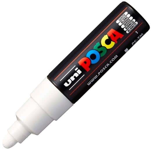 POSCA MARCADOR  PC-7M NO PERMANENTE PUNTA FORMA DE BALA  4,5-5,5MM BLANCO