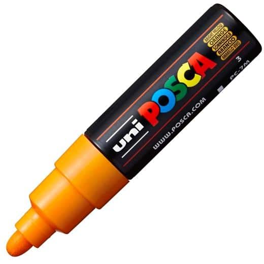 POSCA MARCADOR  PC-7M NO PERMANENTE PUNTA FORMA DE BALA  4,5-5,5MM NARANJA MEDIO
