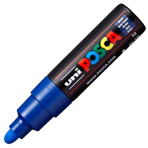 POSCA MARCADOR  PC-7M NO PERMANENTE PUNTA FORMA DE BALA  4,5-5,5MM AZUL
