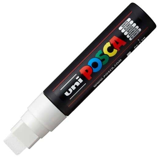 POSCA MARCADOR  PC-17K NO PERMANENTE PUNTA BISELADA 15MM BLANCO