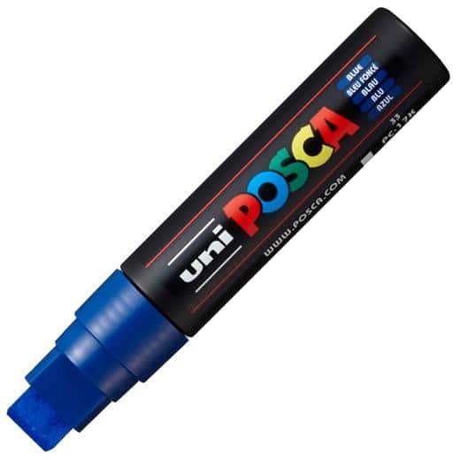 POSCA MARCADOR  PC-17K NO PERMANENTE PUNTA BISELADA 15MM AZUL