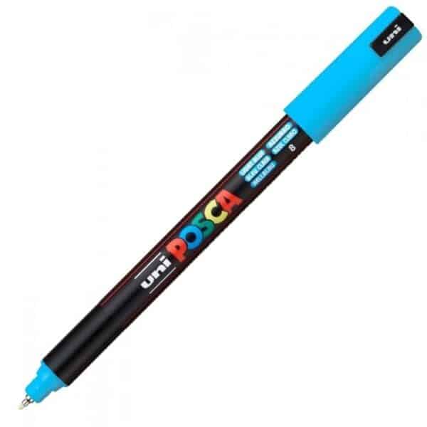 POSCA MARCADOR  PC-1MR NO PERMANENTE PUNTA EXTRAFINA 0.7MM  AZUL CLARO