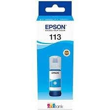 EPSON TINTA BOTE CIAN ECOTANK ET-5850, ET-5800, ET-16650, ET-16600, ET-5880, ET-5170 - Nº 113