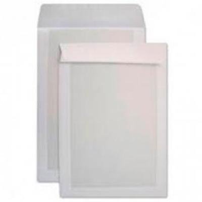 SAM SOBRE PAPEL 90GR DIN C4 INTERNACIONAL CON TIRA DE SILICONA RESPALDO CARTON  229X324 MM OFFSET BLANCO -CAJA 100U-