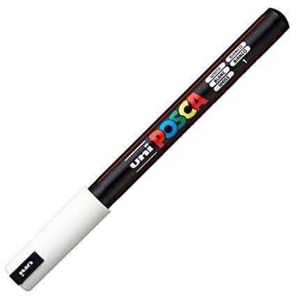 POSCA MARCADOR  PC-1MR NO PERMANENTE PUNTA EXTRAFINA 0.7MM BLANCO