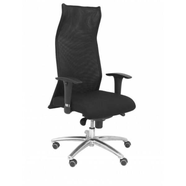 PIQUERAS Y CRESPO SILLÓN DE DIRECCIÓN ERGONÓMICO MOD. SAHUCO CON MECANISMO SINCRO REGULABLE RESPALDO DE MALLA BRAZOS REGULABLES BALI NEGRO