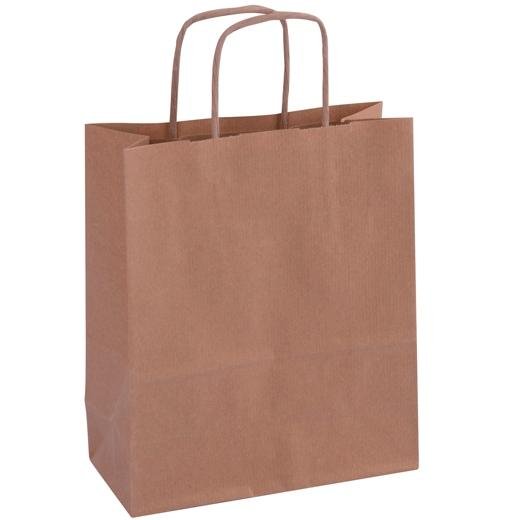 APLI BOLSA CON ASAS PAPEL KRAFT 18X8X21CM MARRÓN -50U-