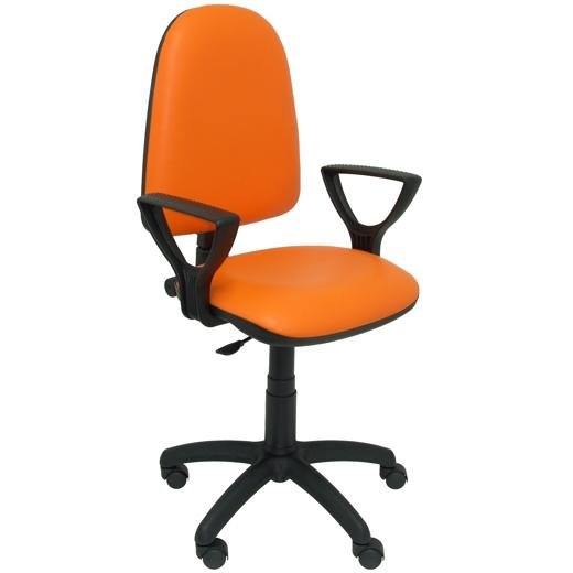 PIQUERAS Y CRESPO SILLA AYNA REGULABLE EN ALTURA C/ BRAZOS FIJOS SIMILPIEL NARANJA