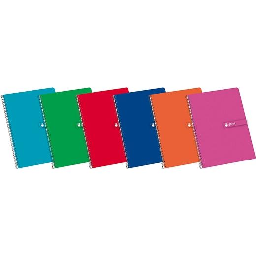 ENRI CUADERNO ESPIRAL FOLIO T/ DURA 80H DOBLE PAUTA 3MM 60GR  COLORES SURTIDOS