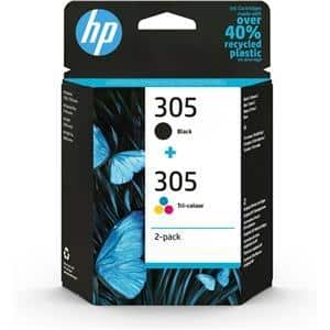 HP TINTA PACK NEGRO + TRICOLOR DESKJET 2320, 2700 SERIES, 2710, 2720, 2721, 2722, 2723, PLUS 4100 SERIES, PLUS 4110, PLUS 4120, PLUS 4122, PLUS 4130 / ENVY 6010, 6020, 6022, 6030, 6032, PRO 6400 SERIES, PRO 6420, PRO 6422, PRO 6430, 4210E - Nº 305