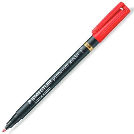 STAEDTLER ROTULADOR ESPECIAL PERMANENTE LUMOCOLOR F ROJO