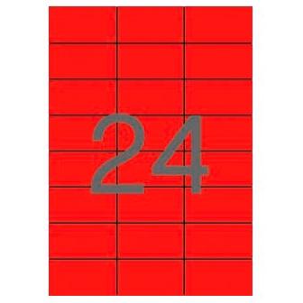 APLI ETIQUETAS ADHESIVAS 70X37MM INKJET/LÁSER C/RECTOS 24 X 20H ROJO