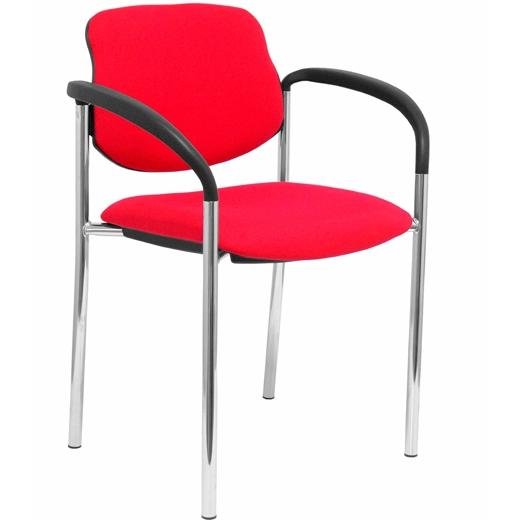 PIQUERAS Y CRESPO SILLA FIJA STYL B/FIJOS CHASIS CROMO TEJIDO BALI ROJO