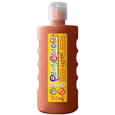 PLAYCOLOR TÉMPERA LÍQUIDA BASIC MARRÓN BOTELLA 500ML