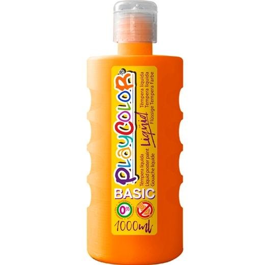 PLAYCOLOR TÉMPERA LÍQUIDA BASIC NARANJA BOTELLA 1000ML