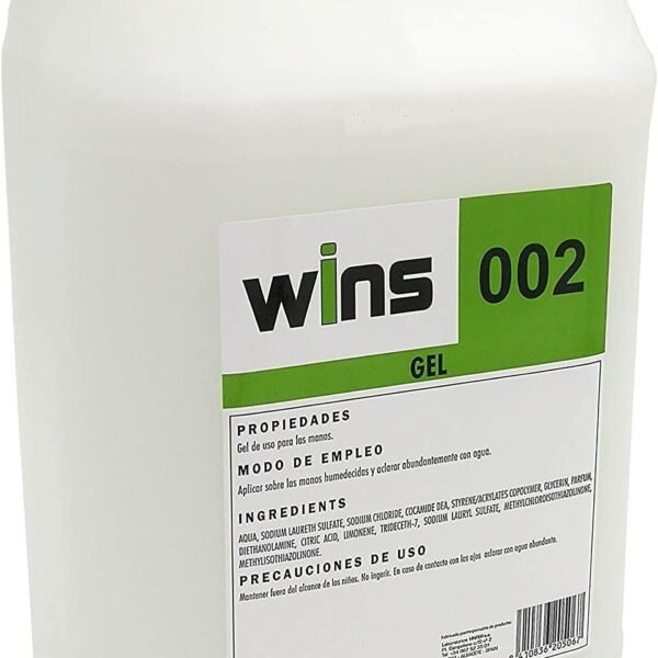 VINFER GEL DE MANOS WINS 002 DERMO PH6 BLANCO -GARRAFA 5L-