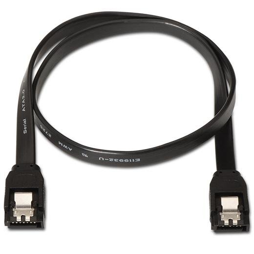 AISENS CABLE SATA III DATOS 6G CON ANCLAJES NEGRO 0,5M