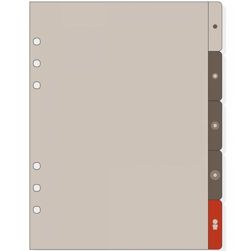 FINOCAM SEPARADORES LATERALES PARA AGENDAS DE ANILLAS OPEN R1063 1000-155X215MM JUEGO 5 UD
