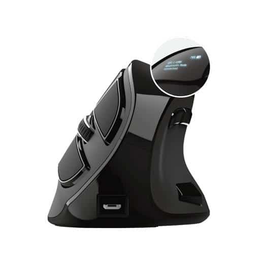 TRUST RATÓN VOXX ERGONÓMICO VERTICAL INALÁMBRICO BLUETOOTH 2.4GHZ 9 BOTONES RECARGABLE NEGRO
