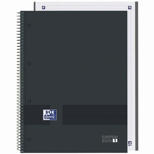 OXFORD CUADERNO &YOU EUROPEANBOOK 1 WRITE&ERASE 80H A4+ 5X5MM MICROPERFORADO TAPA EXTRADURA NEGRO