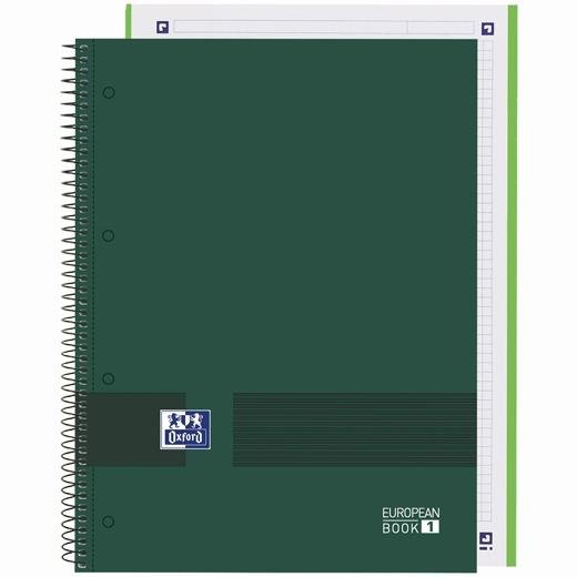 OXFORD CUADERNO &YOU EUROPEANBOOK 1 WRITE&ERASE 80H A4+ 5X5MM MICROPERFORADO TAPA EXTRADURA VERDE MILITAR